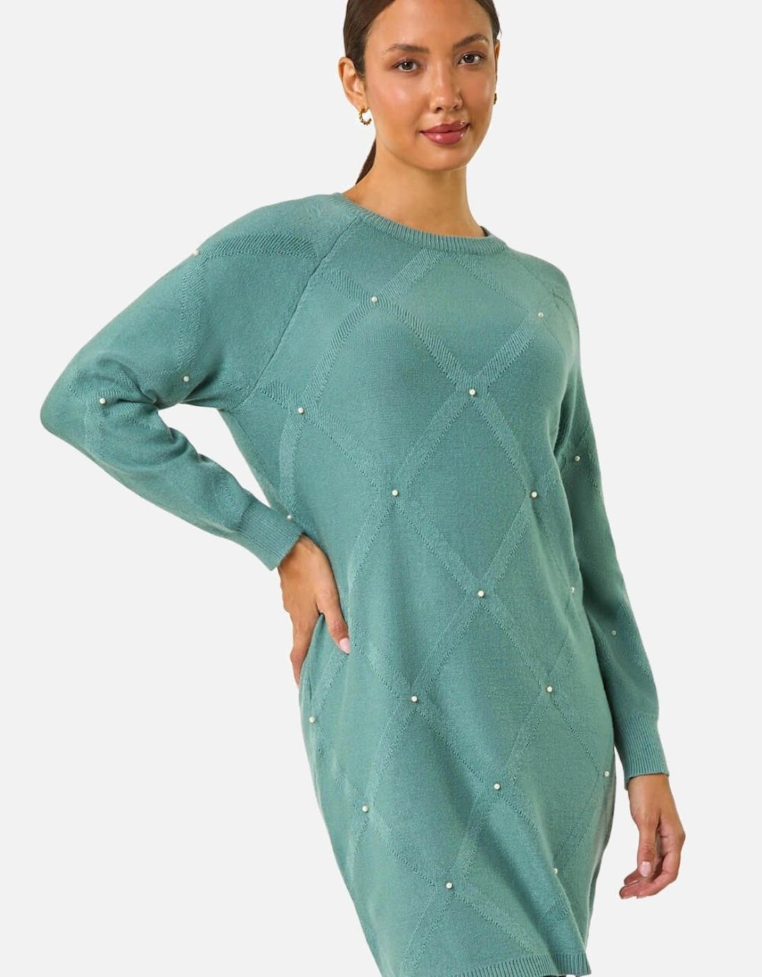 Pearl Embellished Jumper Dress, 2 of 1