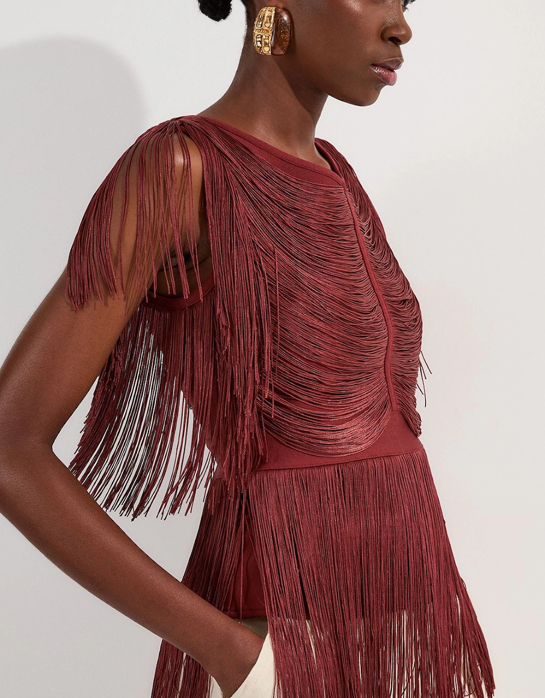 Draped Fringe Knitted Top, 2 of 1