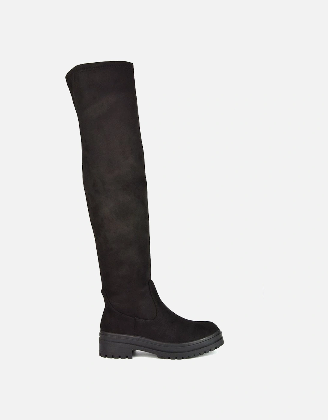 'Rosalia' Flat Chunky Sole Over the Knee Thigh High Long Boots, 2 of 1