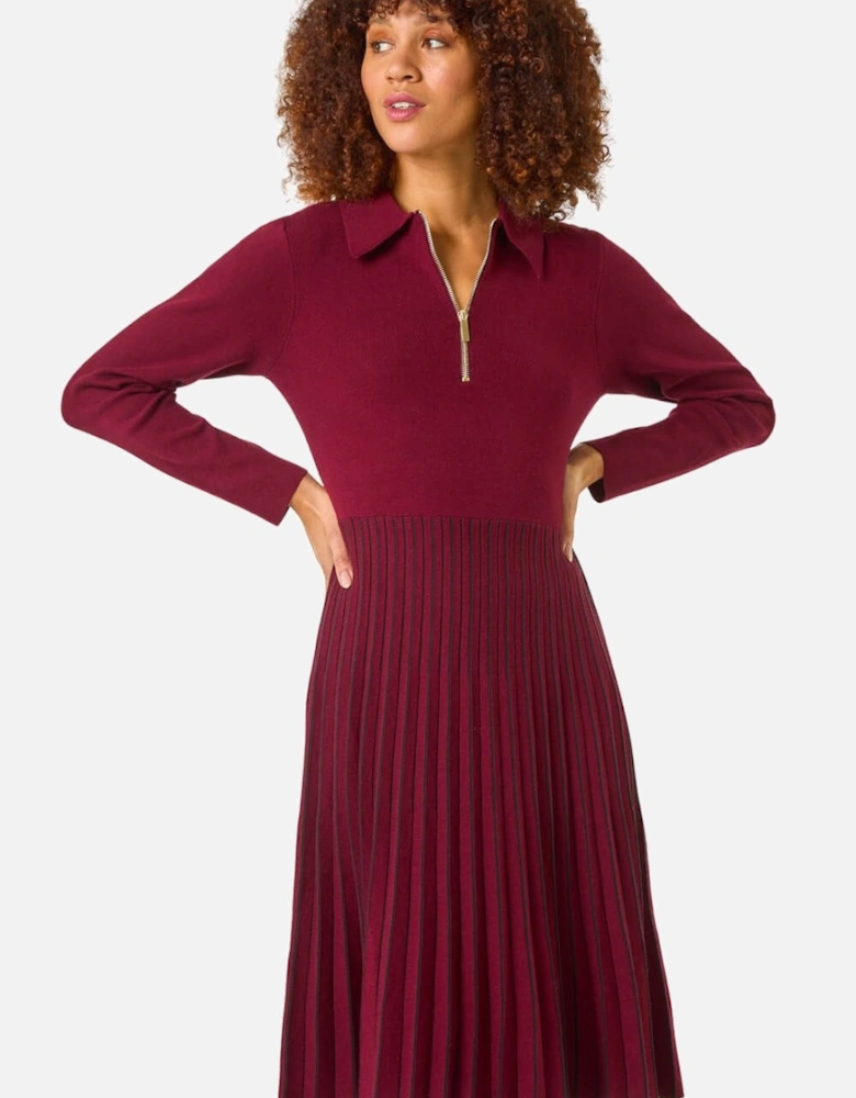 Zip Detail Knitted Dress