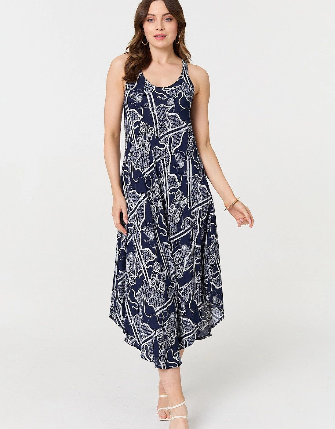 Abstract Sleeveless Swing Maxi Dress, 2 of 1