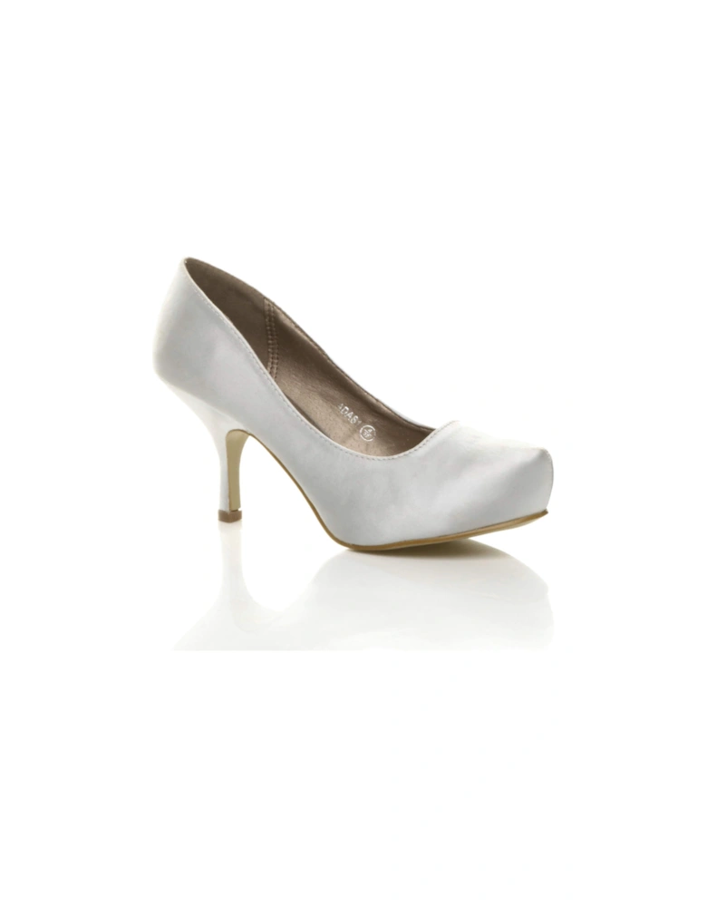High  Heel  Satin Court Shoes