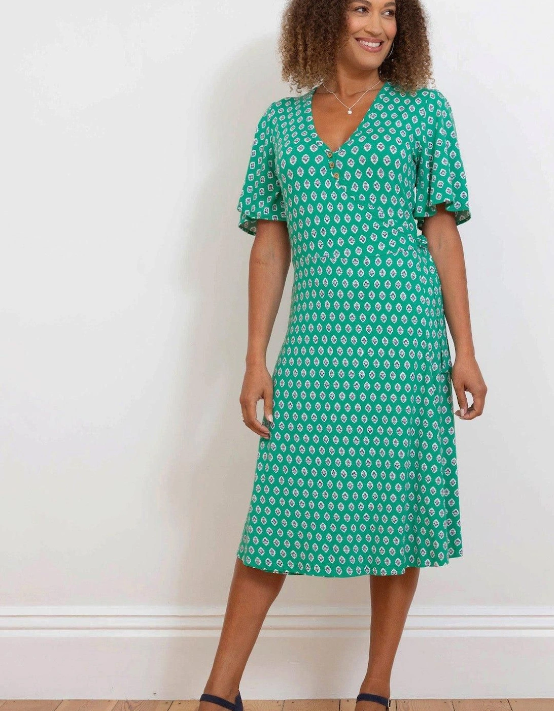 Highcliffe Jersey Wrap Dress Fleur, 2 of 1