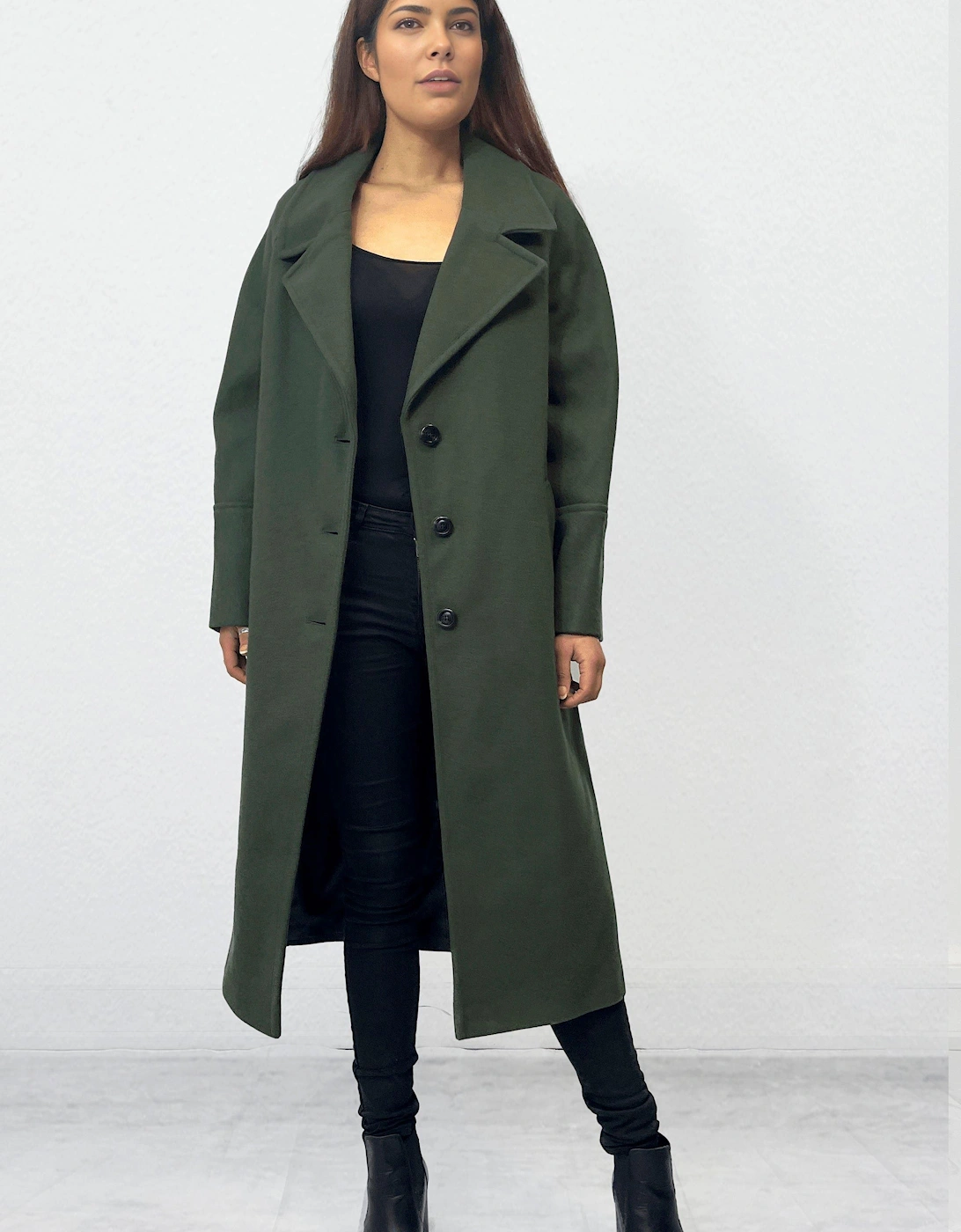 Green Splotch Print 3/4 Sleeve Midi Dress, 2 of 1