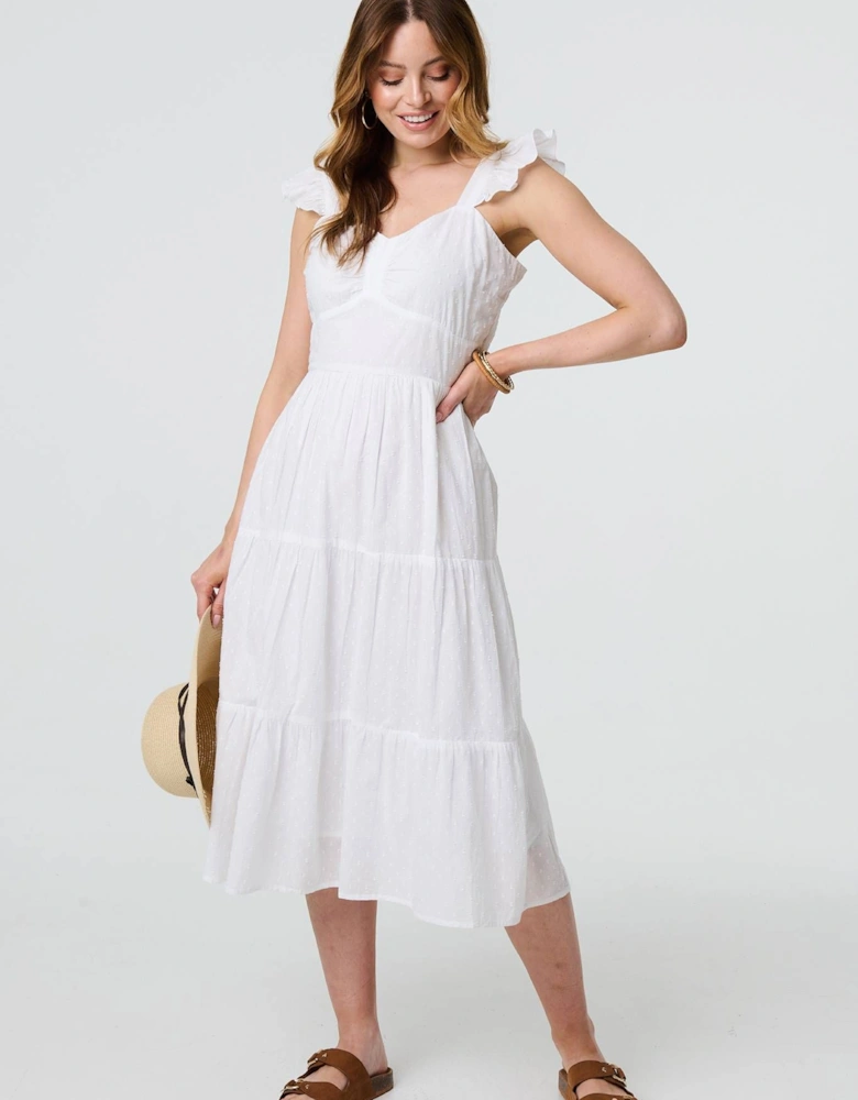 Broderie Anglaise Frill Strap Maxi Dress