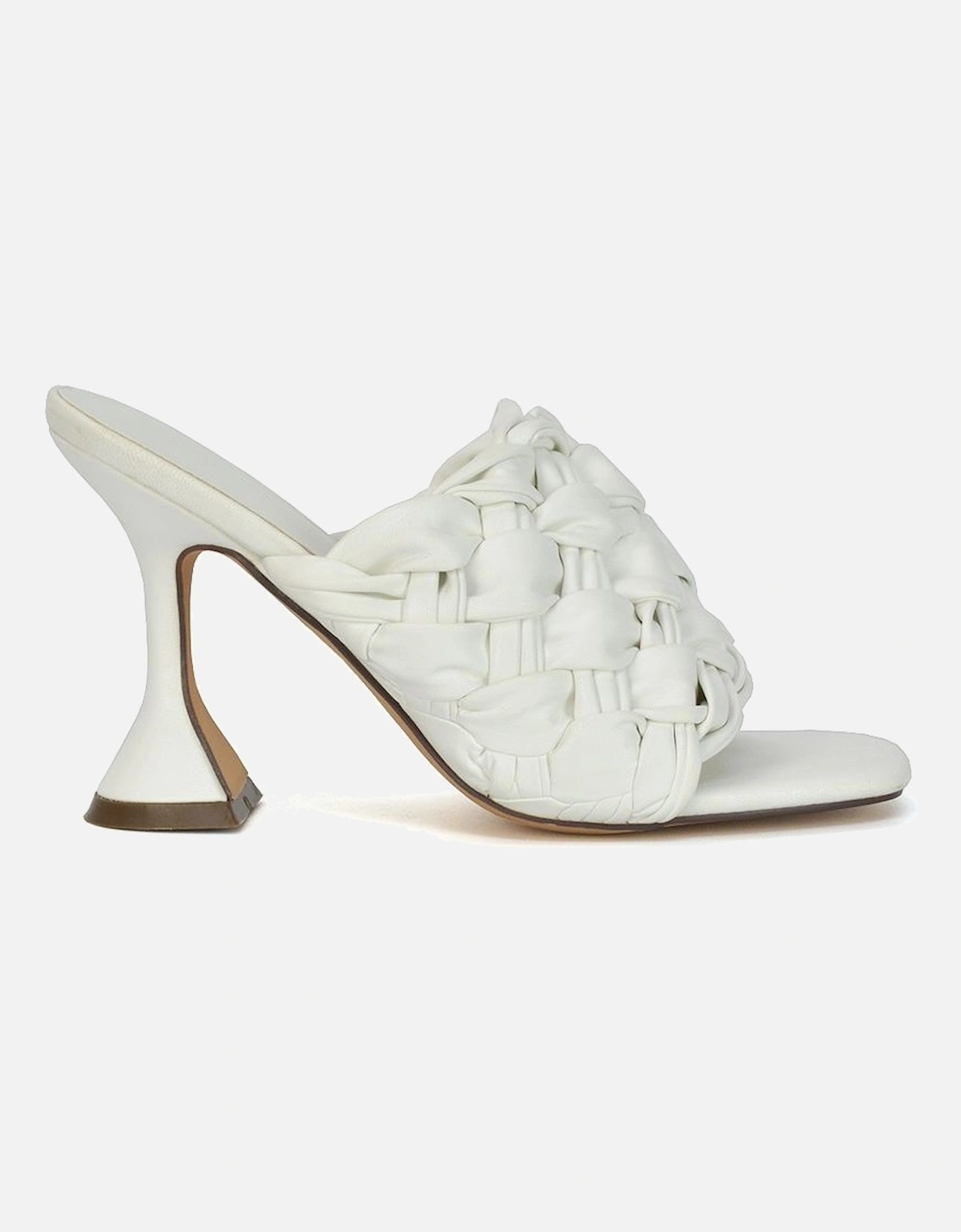 'Jaci' Woven Strap Square Toe Flared High Heel Mules, 2 of 1