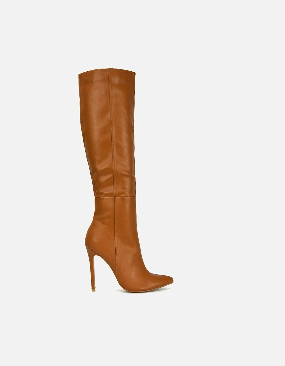 'Nora' Pointed Toe Zip Up Knee High Stiletto Heel Long Boots, 2 of 1