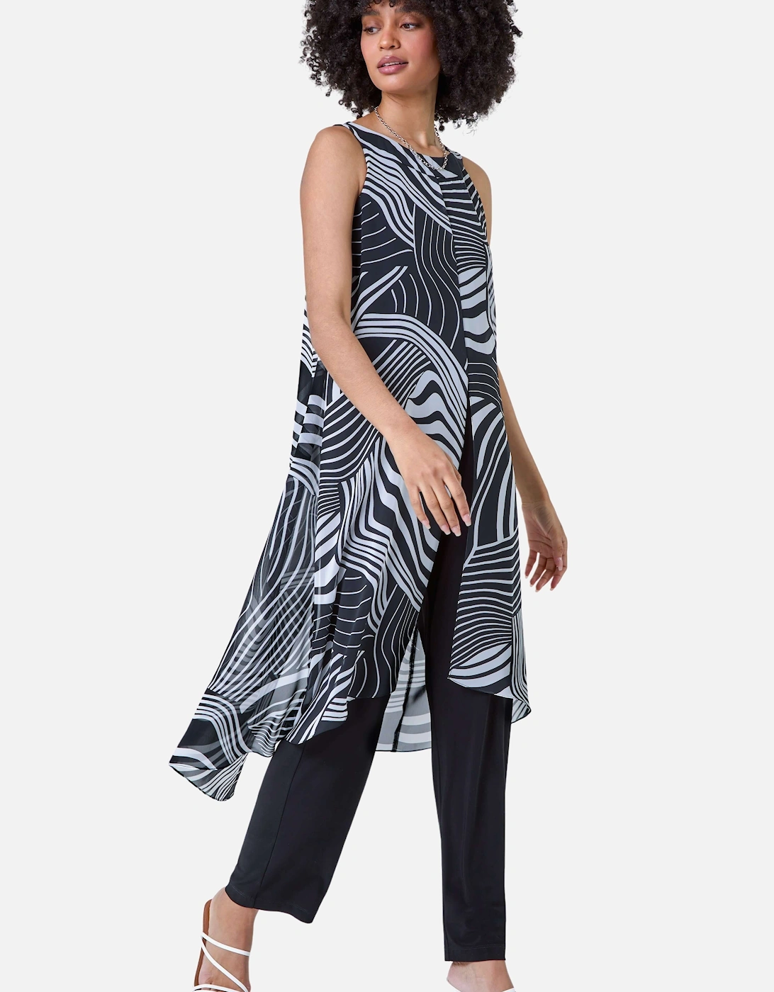 Full Length Printed Overlay Jumpsuit, 2 of 1