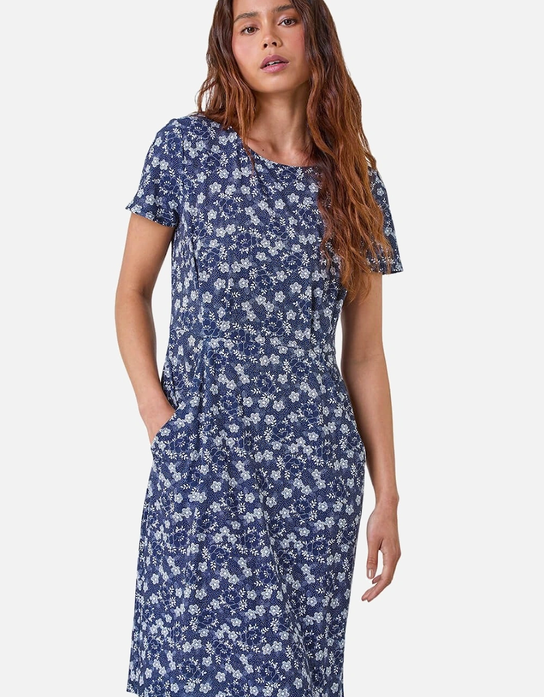 Petite Ditsy Floral Pocket Stretch Dress, 2 of 1