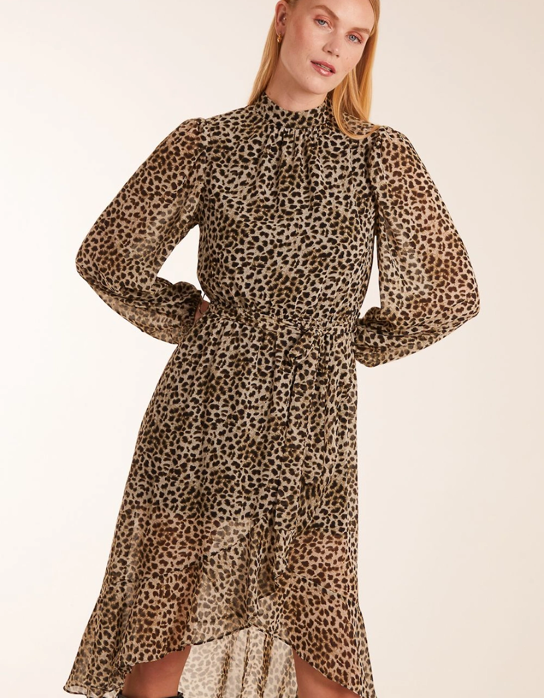 High Neck Wrap Midi Dress, 2 of 1