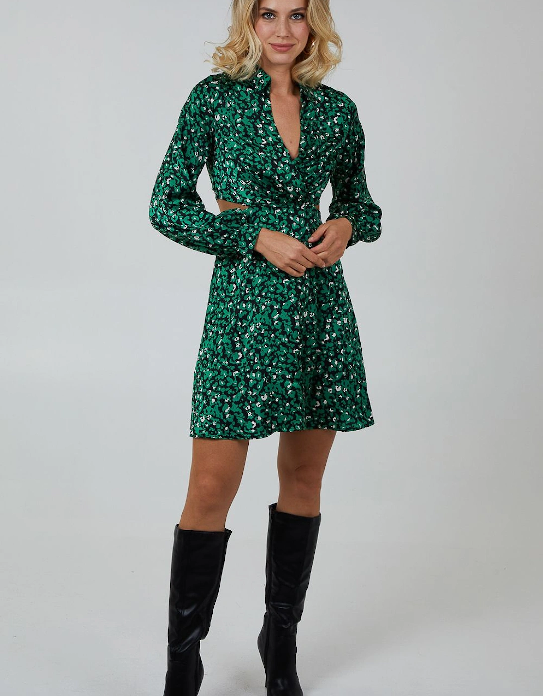 Keyhole Wrap Bust Shirt Dress, 2 of 1