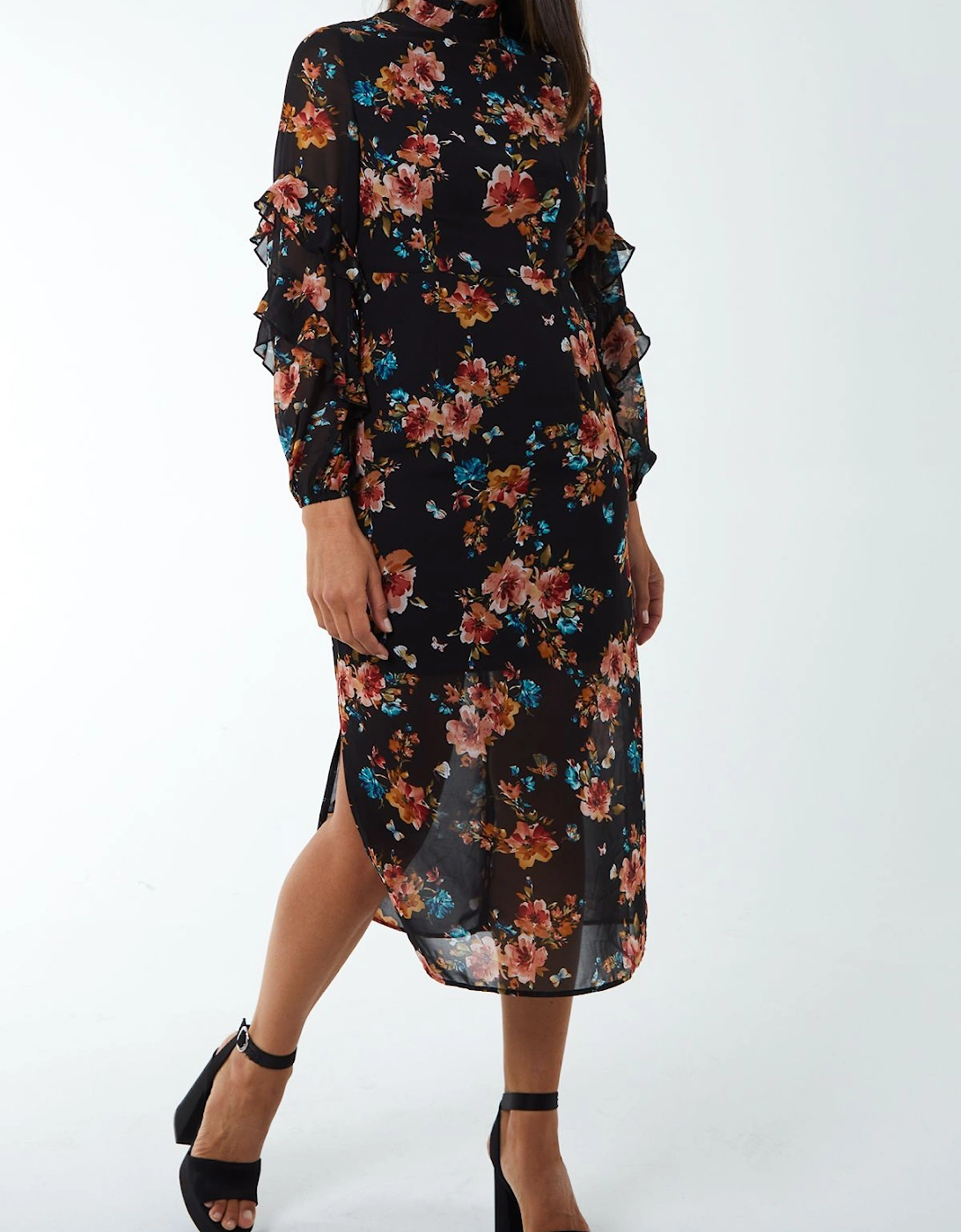 Midi Dress With Sleeve Details, 2 of 1