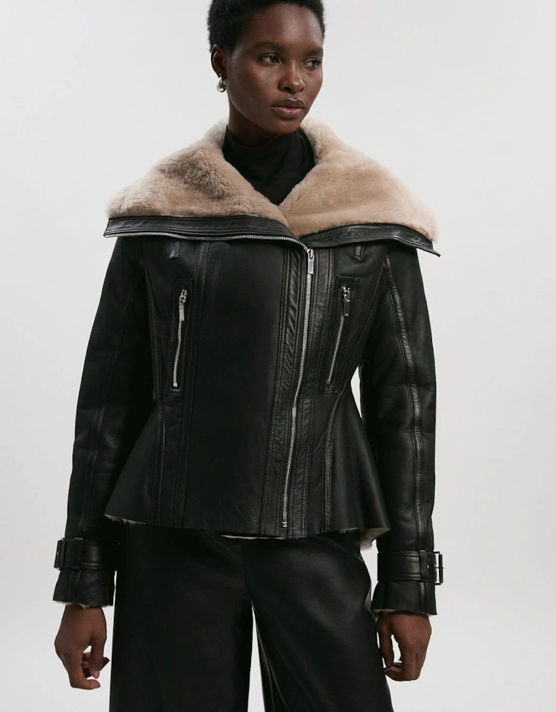 Shearling High Low Jacket