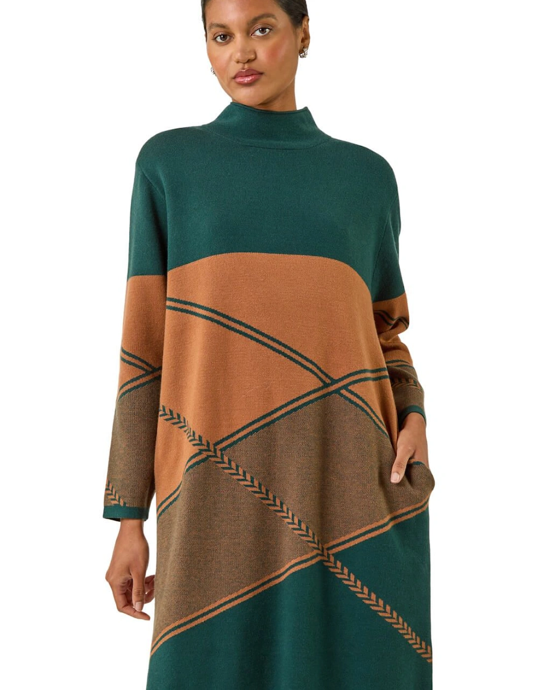 Patchwork Knit Jumper Dress, 2 of 1