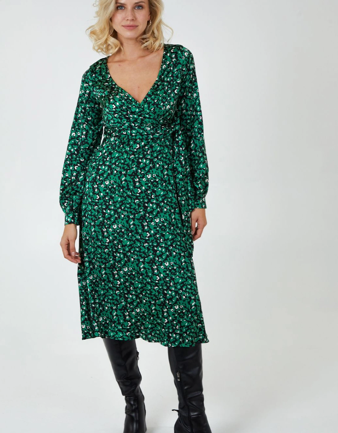 Draped Waist Wrap Dress, 2 of 1