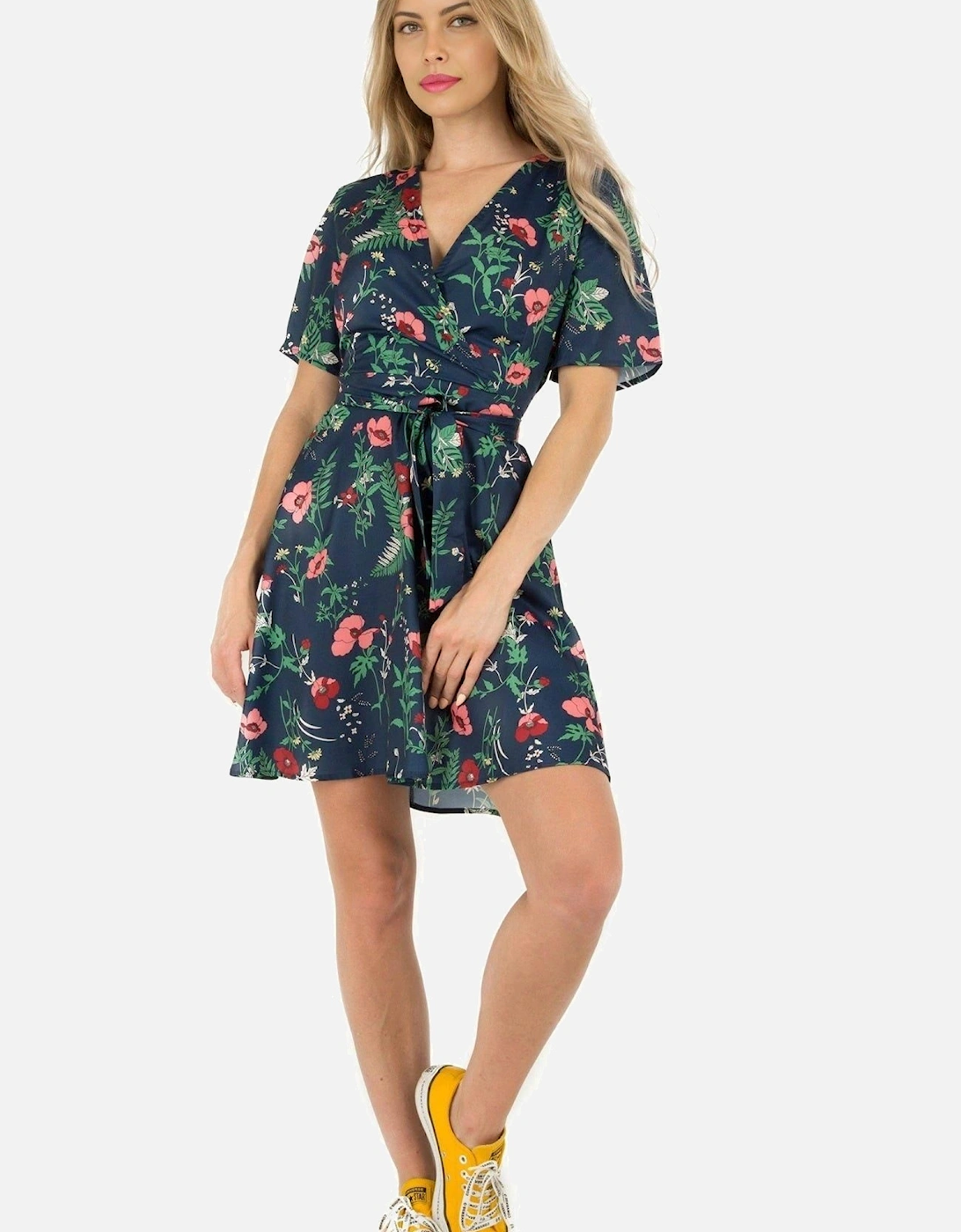 Faux Wrap Mini Dress, 2 of 1