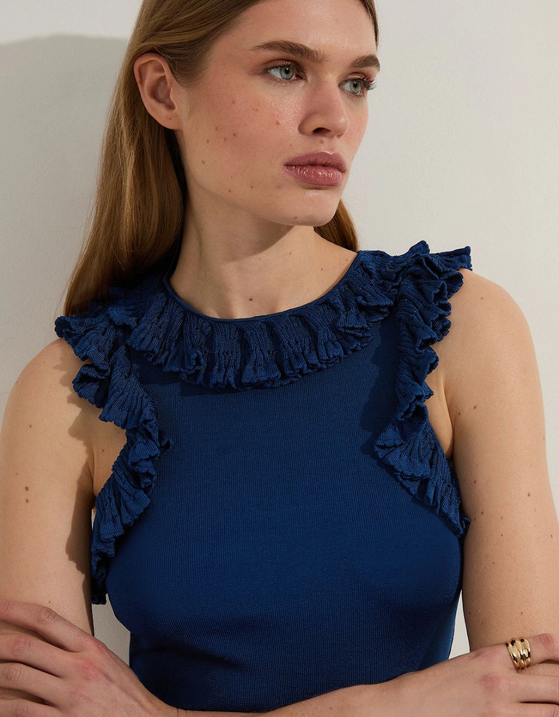 Ruffle Trim Knitted Top, 2 of 1