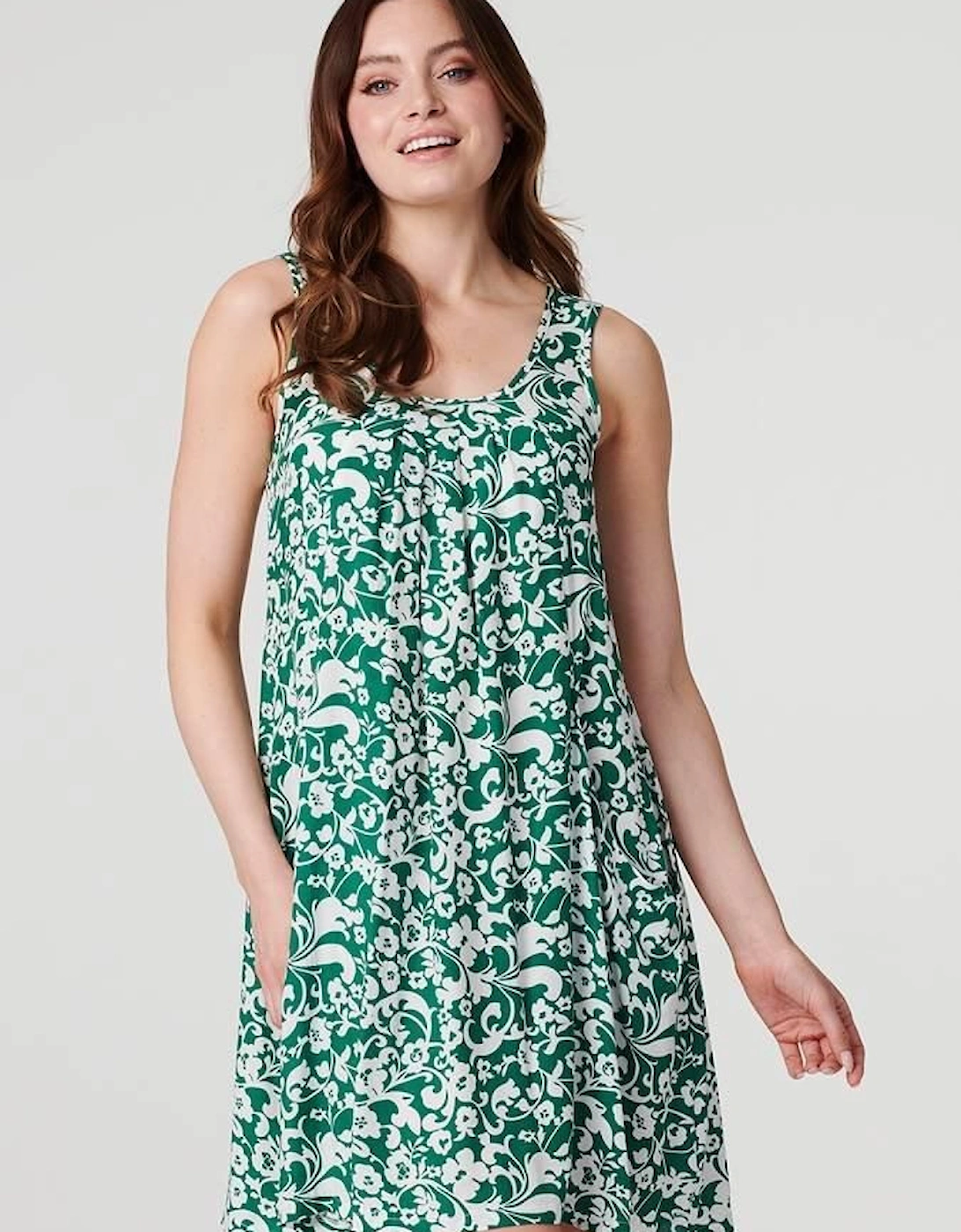 Printed Sleeveless Swing Dress, 2 of 1