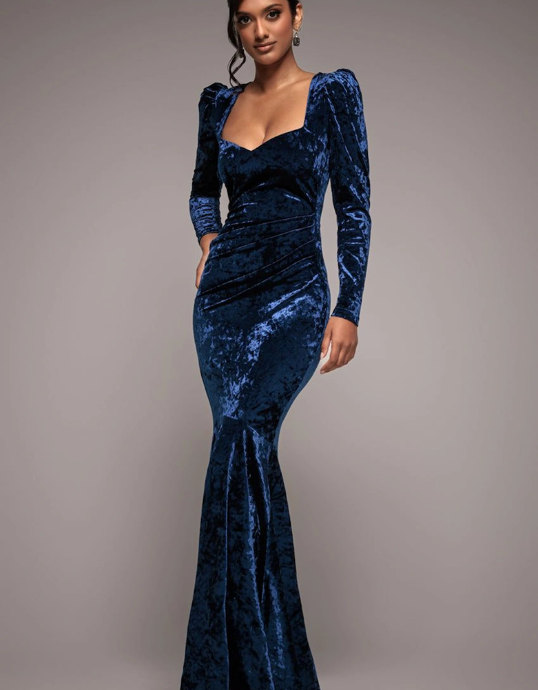 Flared Hem Ice Velvet Maxi, 2 of 1