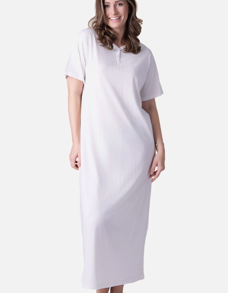 100% Cotton Classic Full Length Short Sleeved Nightdress