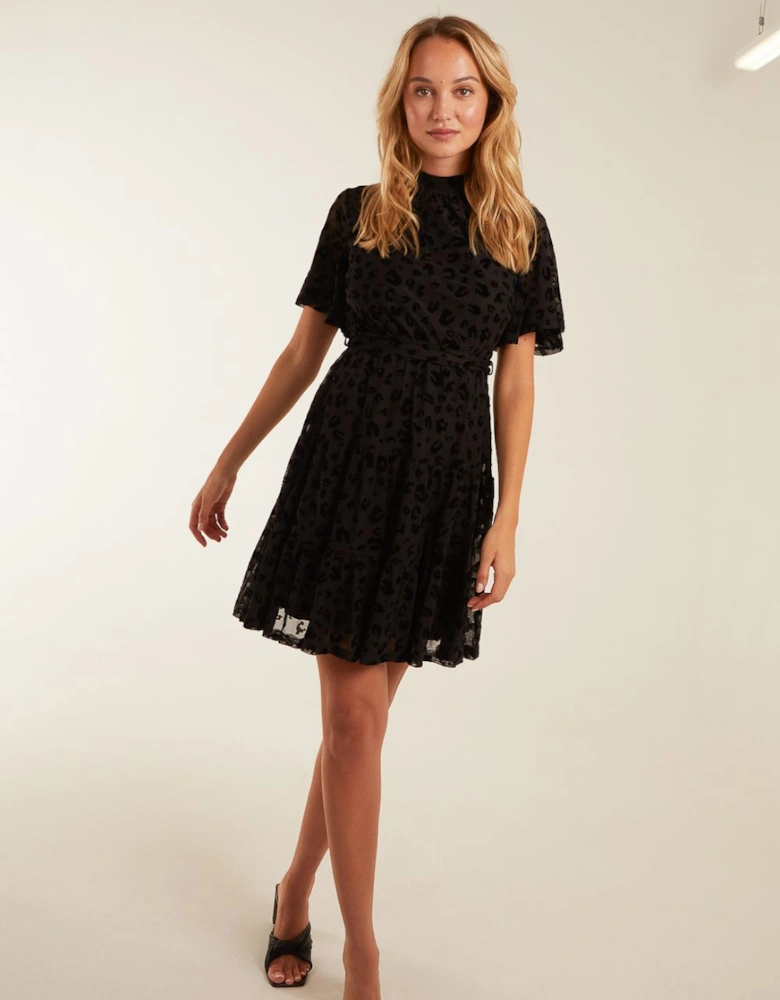 Angel Sleeve Velvet Burnout Dress