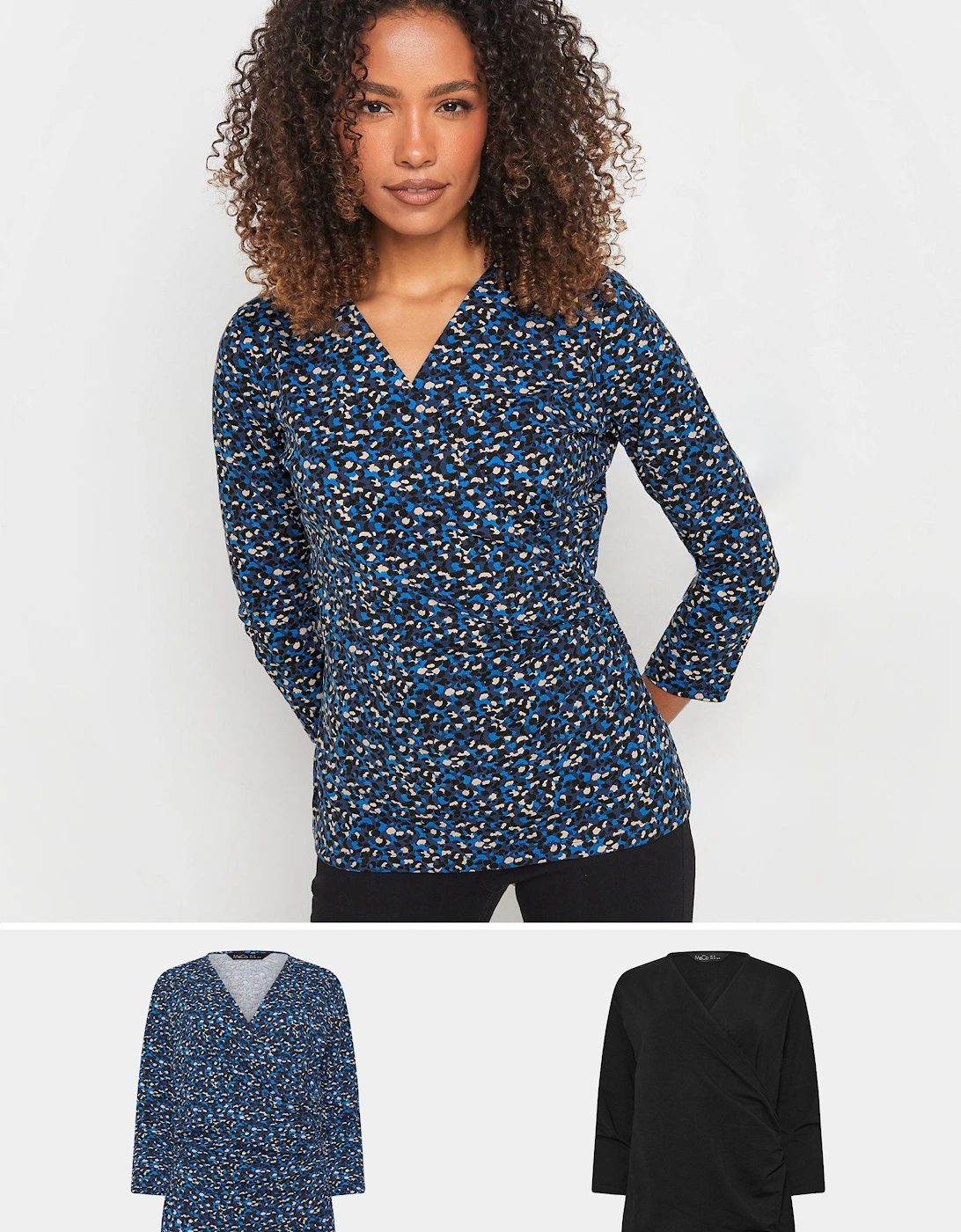 2 Pack Animal Print Wrap Top, 2 of 1