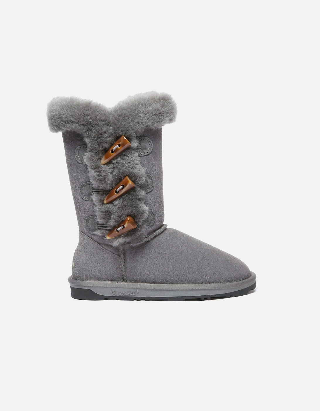Women Ashy Horn Toggle Buttons Tall Boots, 2 of 1