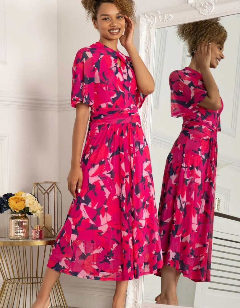 Tina Turtle Neck Mesh Maxi Dress