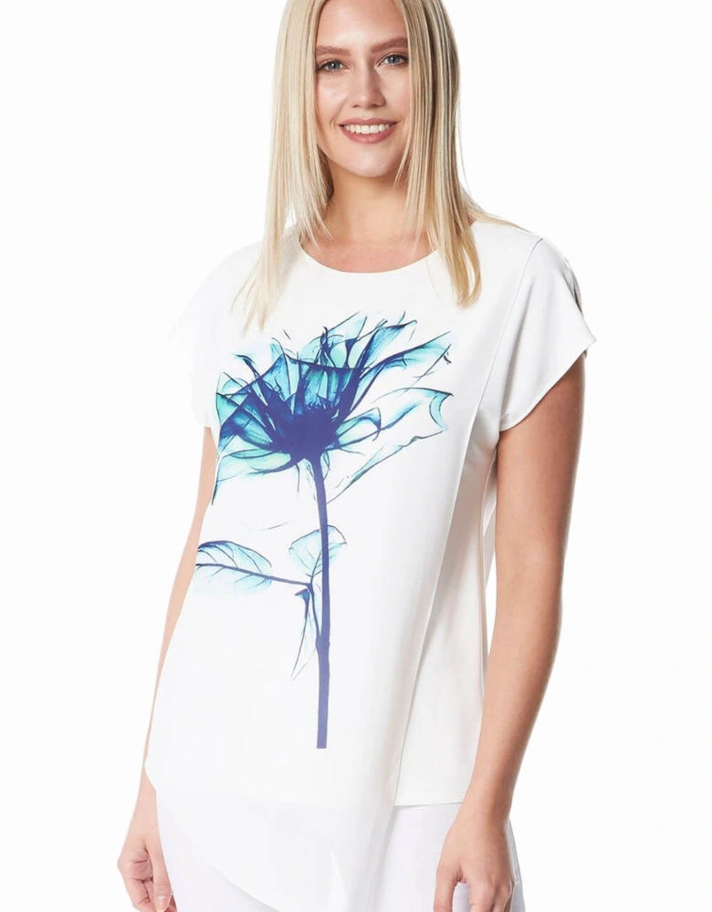 Floral Placement Print Overlay Top