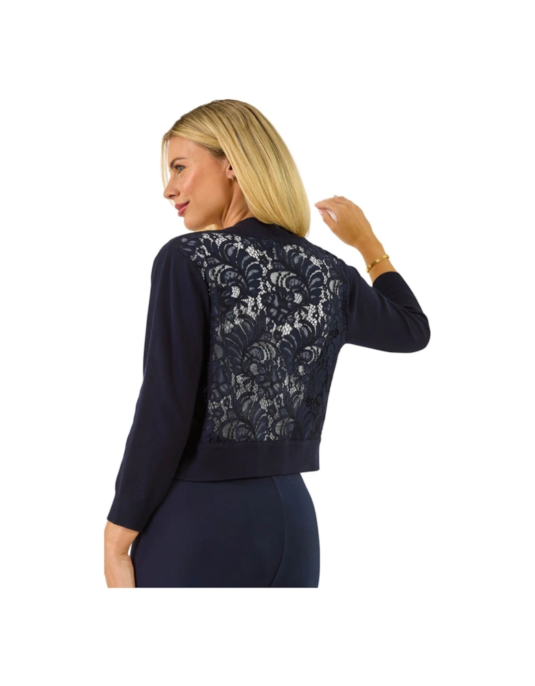 Petite Lace Back Bolero Cardigan