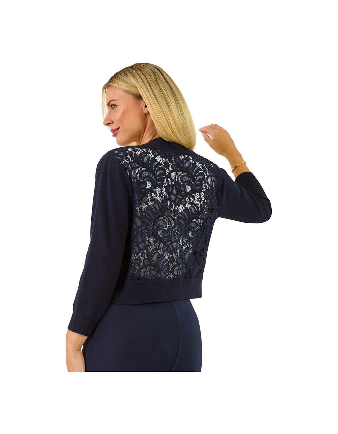 Petite Lace Back Bolero Cardigan, 2 of 1