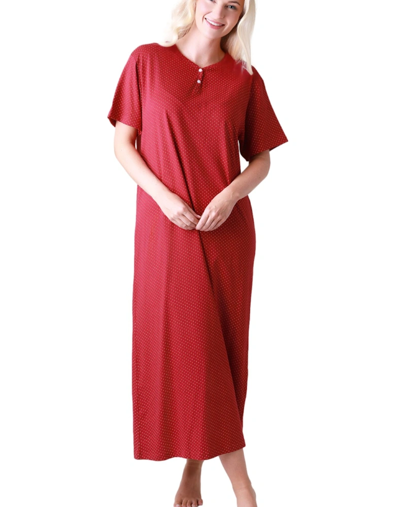 100% Cotton Classic Full Length Short Sleeved Nightdress