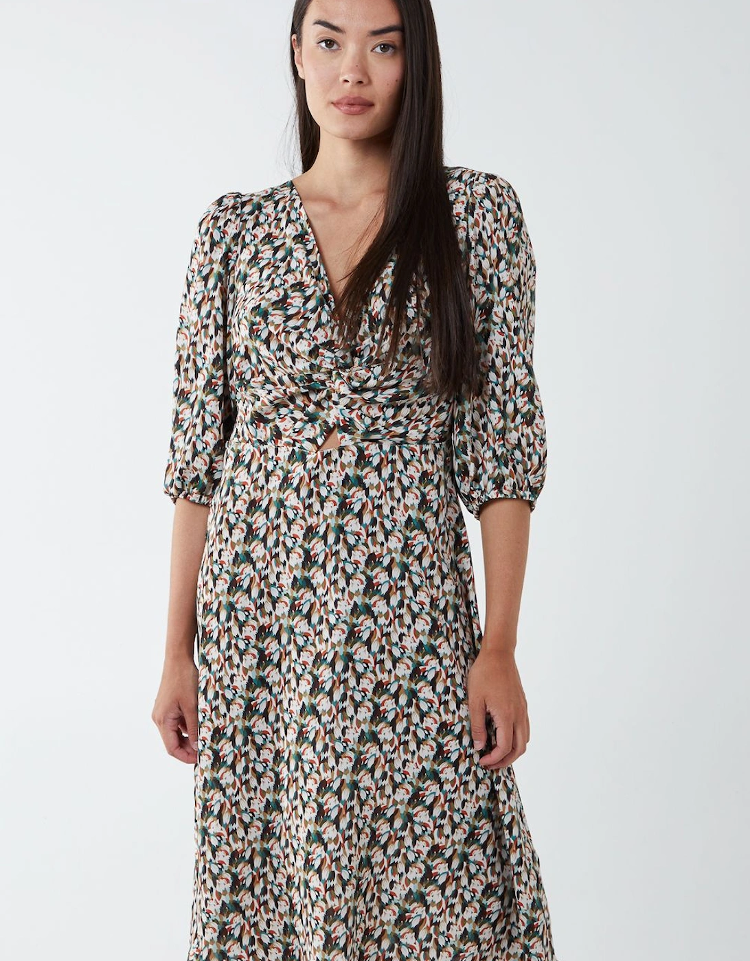 Knot Front Keyhole Dress, 2 of 1