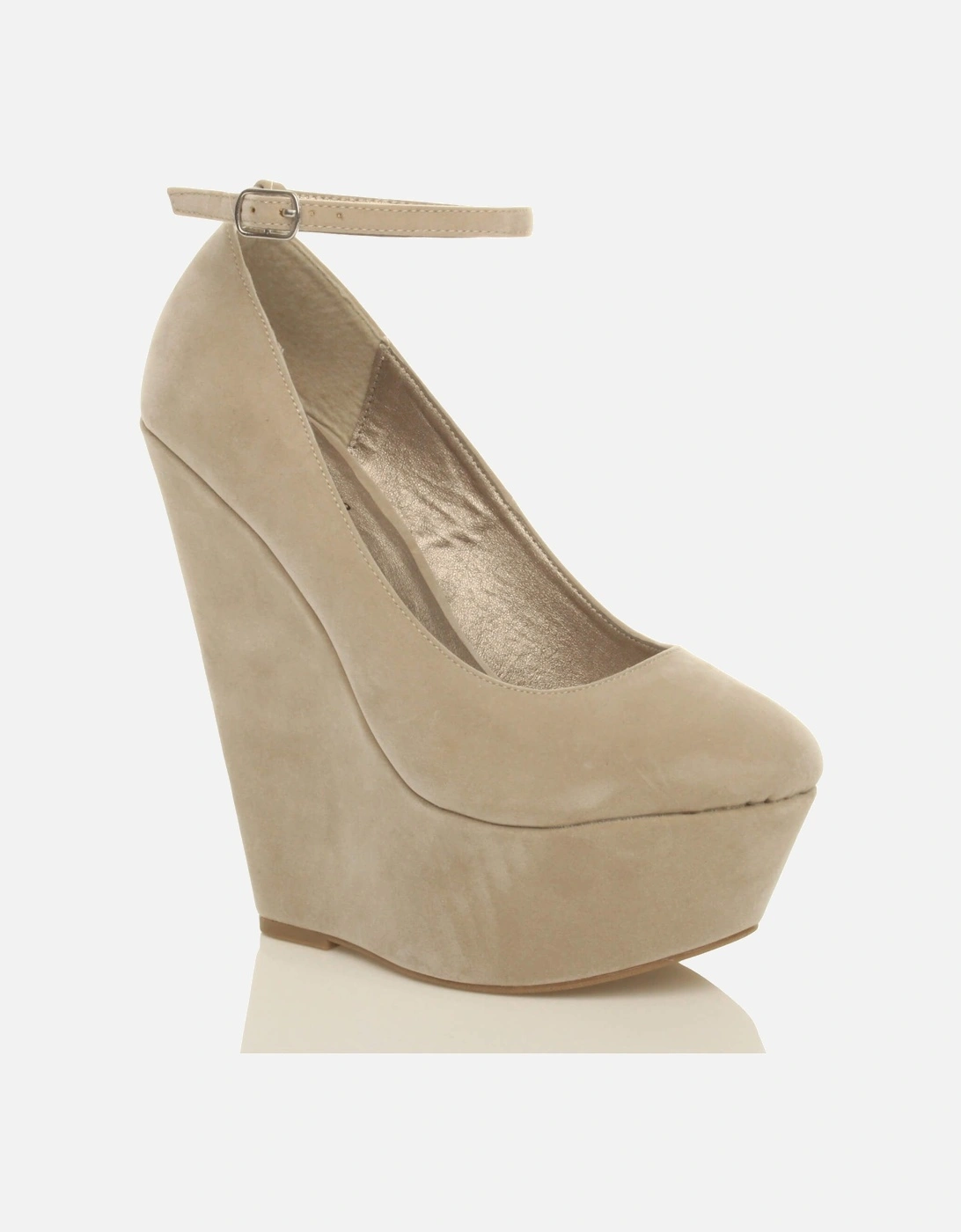 High Wedge Heel Ankle Strap Platform  Court Shoes, 2 of 1