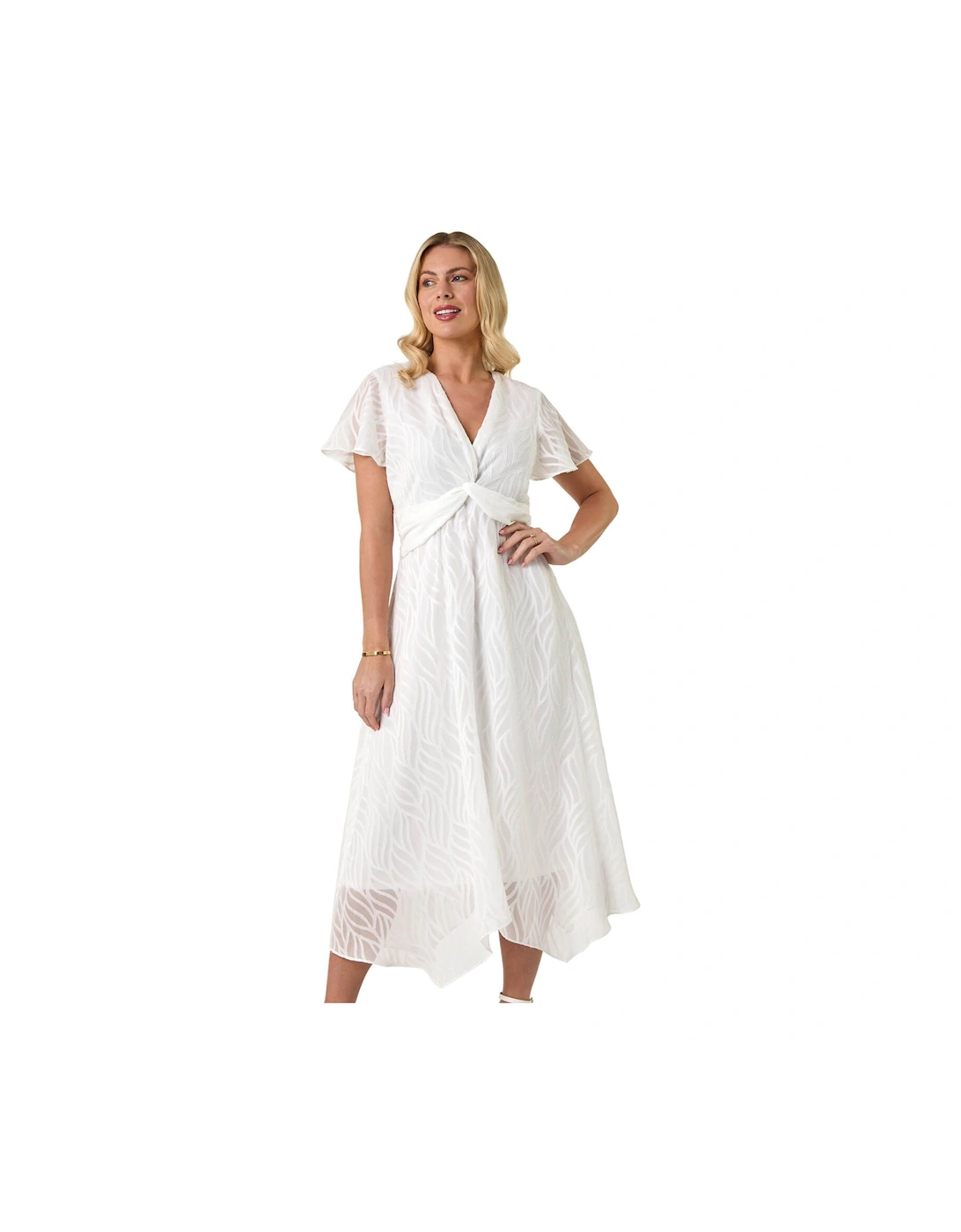 Petite Front Twist Jacquard Dress, 2 of 1