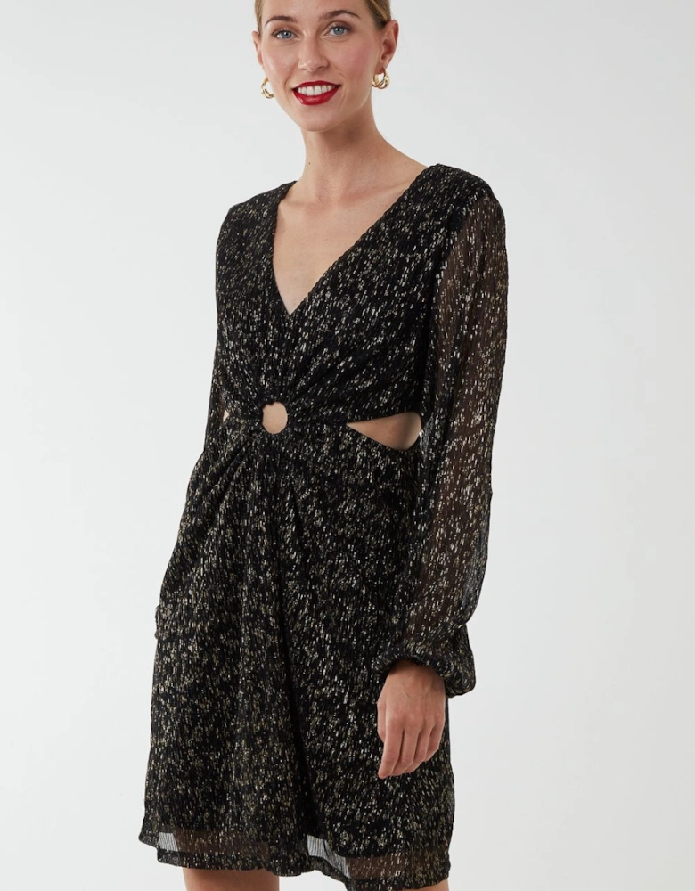 V-Neck Long Sleeve Dress