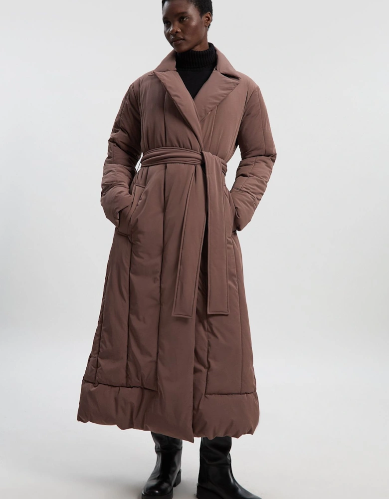 Clean Padded Belted Midi Coat