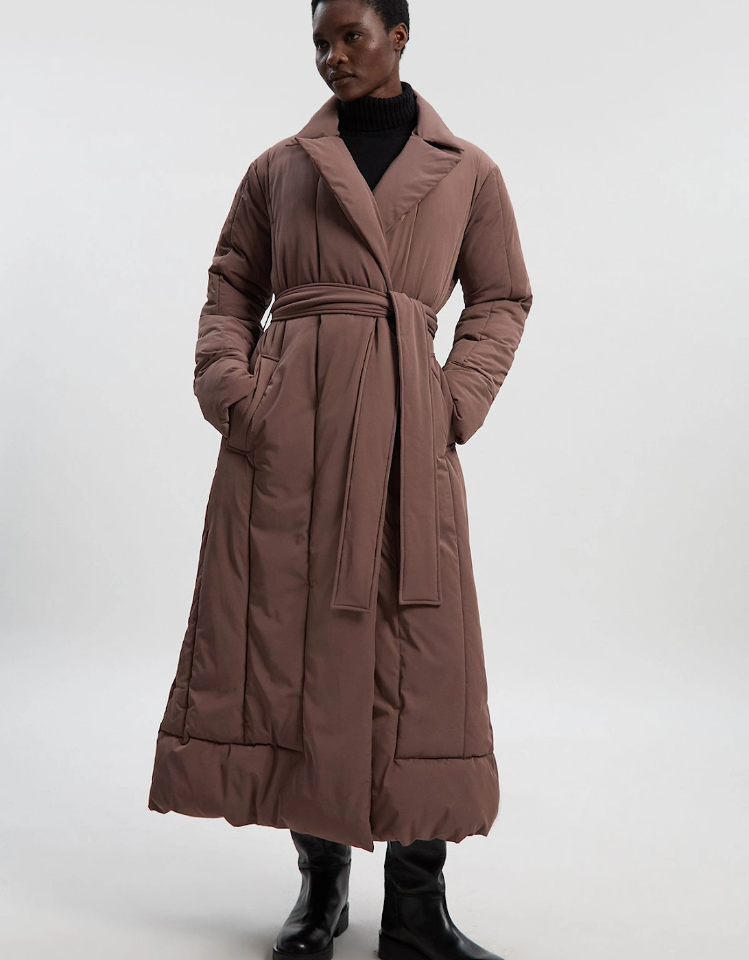 Clean Padded Belted Midi Coat, 2 of 1
