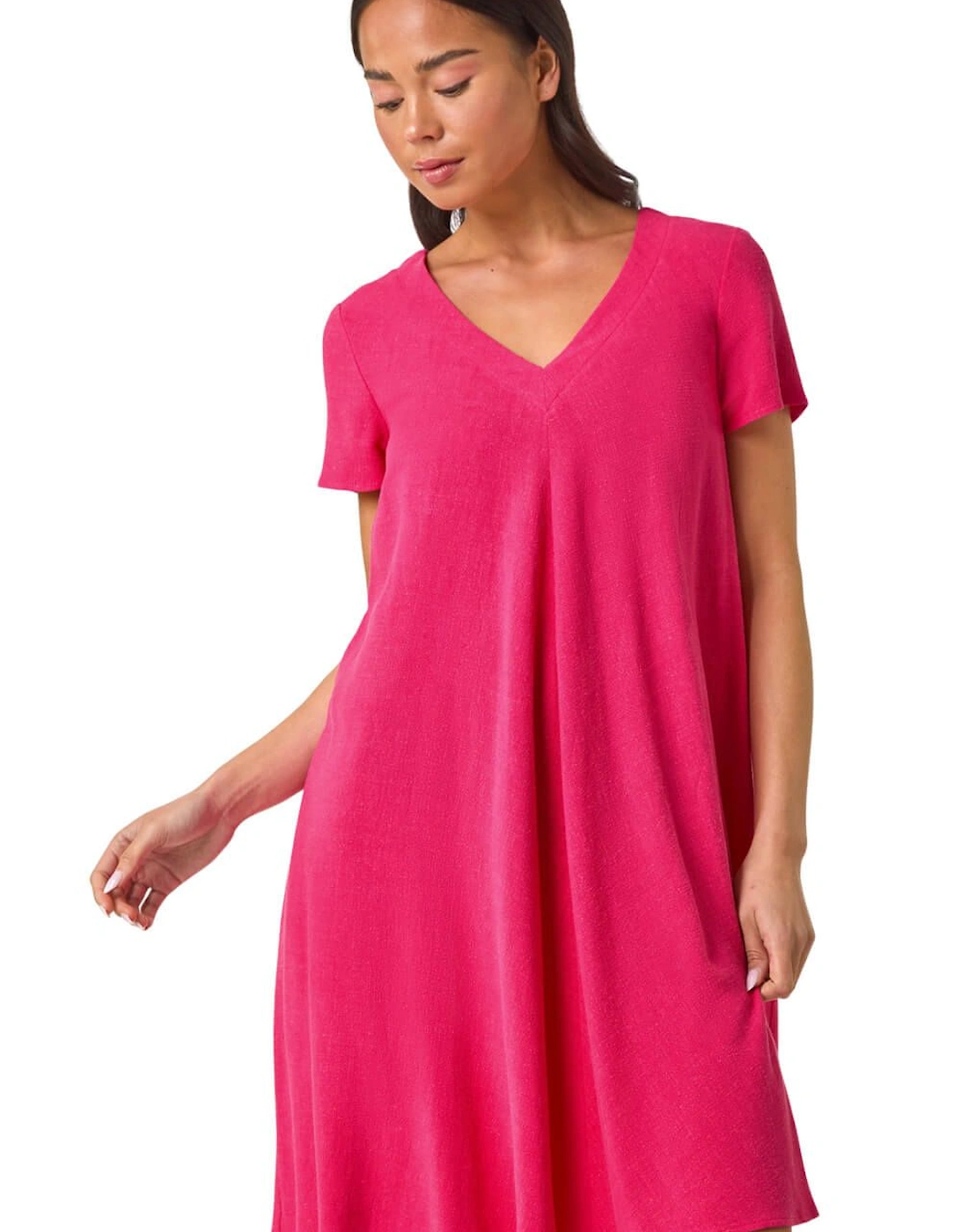 Petite V-Neck Swing Pocket Dress, 2 of 1