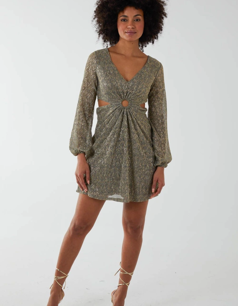 V-Neck Long Sleeve Dress