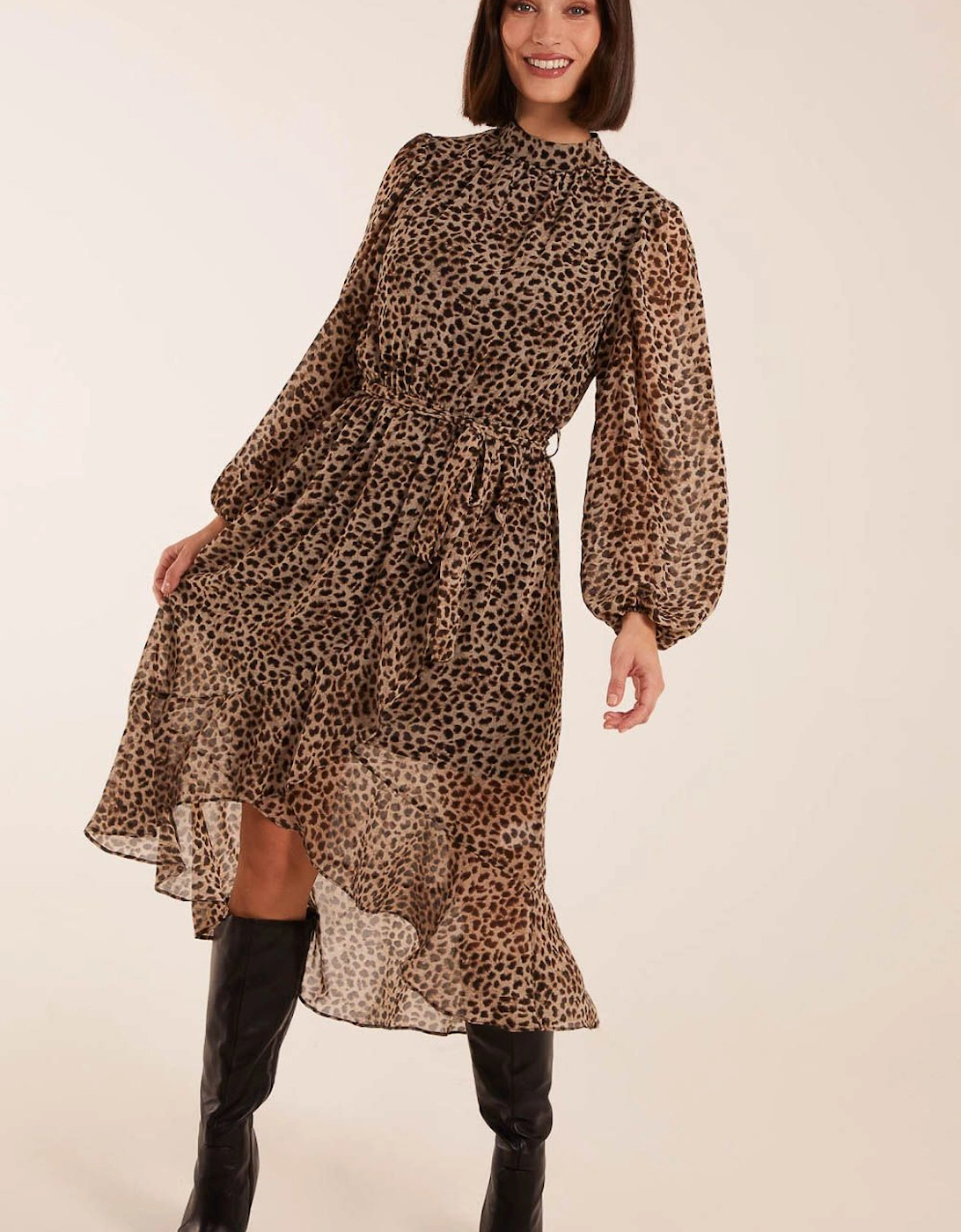 High Neck Wrap Midi Dress, 2 of 1