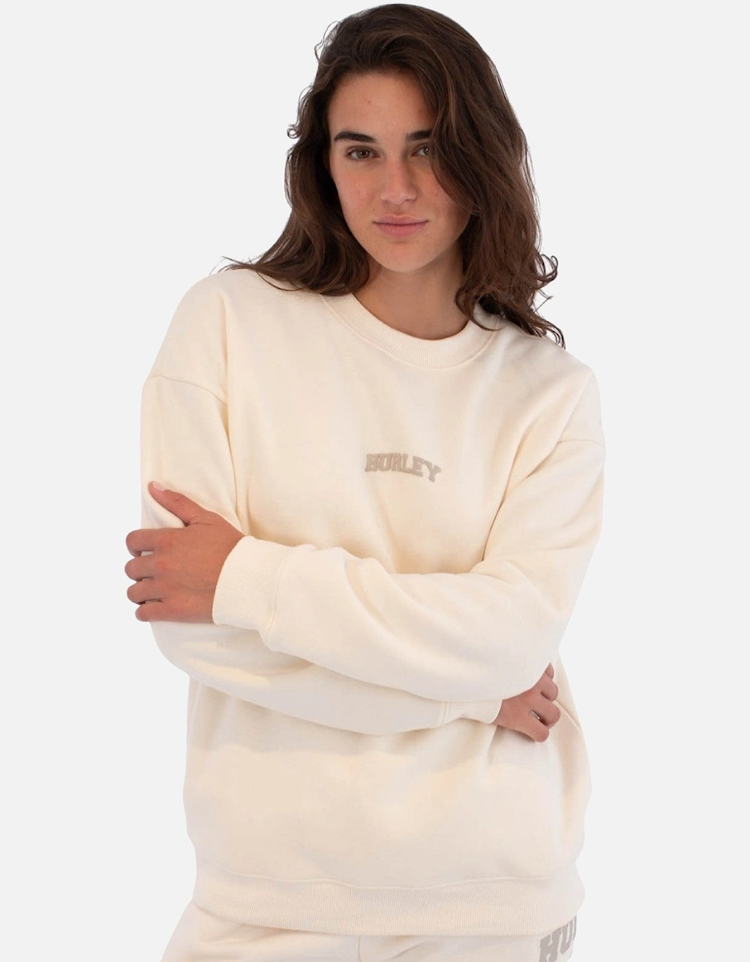 Womens Stadium Crew Pullover Sweatshirt, 2 of 1