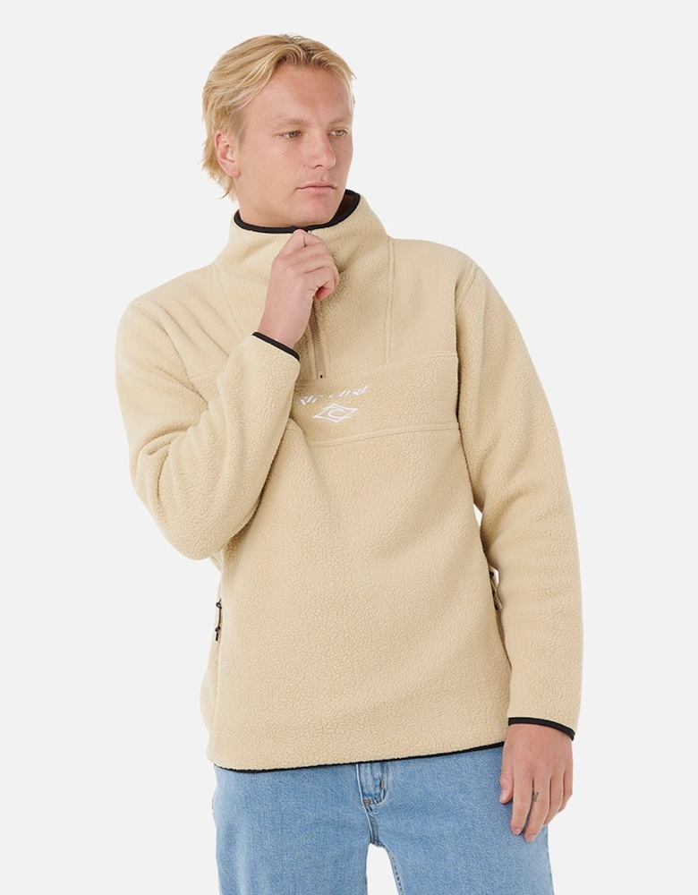 Rip Curl Mens Bells Logo Polar Half Zip Fleece