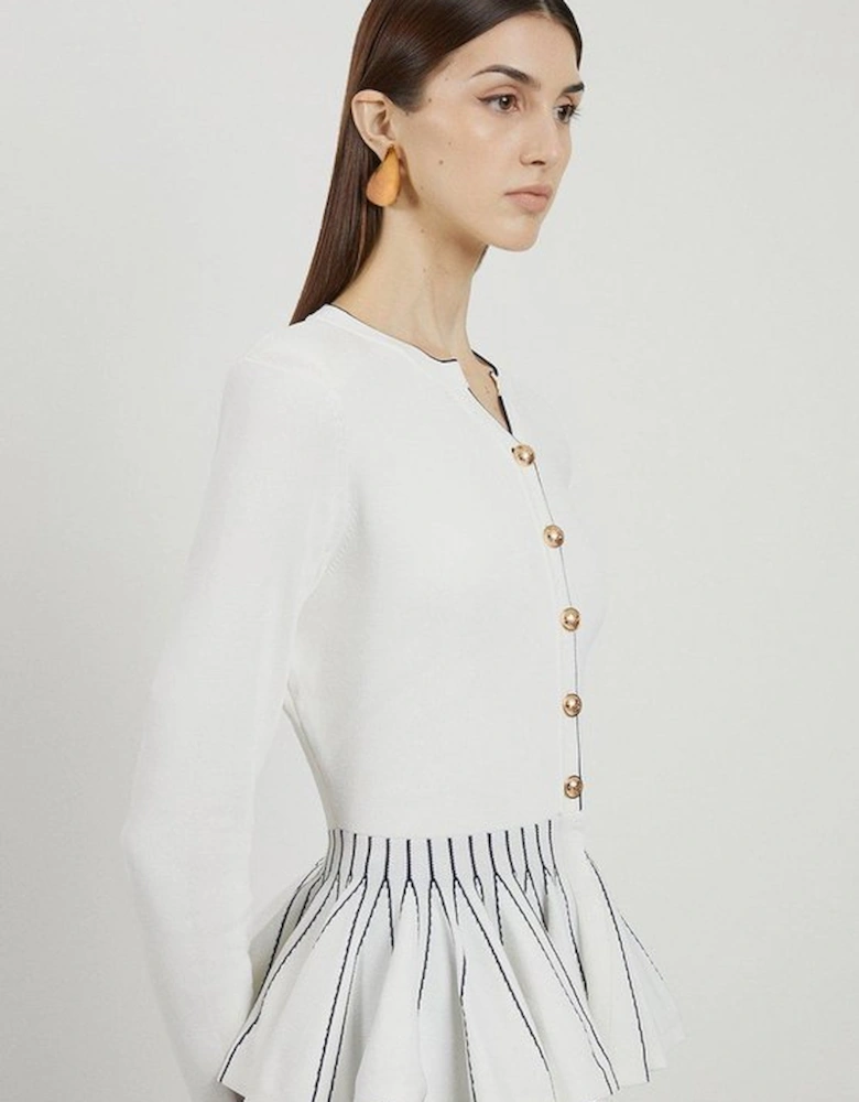 Viscose Blend Knit Peplum Jacket