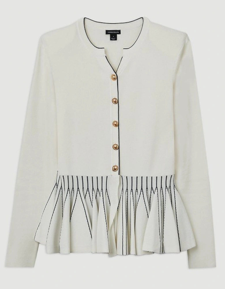 Viscose Blend Knit Peplum Jacket