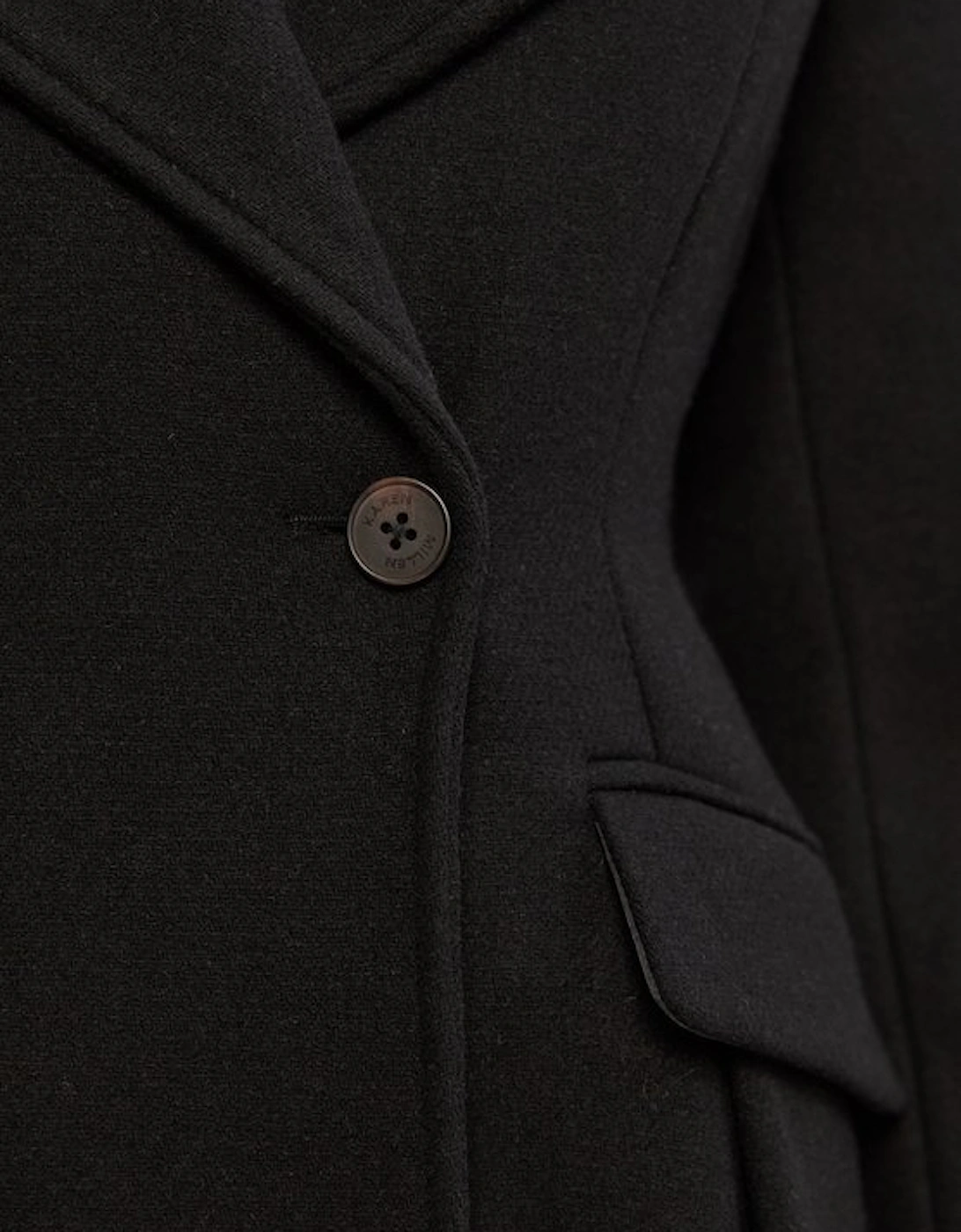 Wool Tailored Flared Skirt Midi Coat