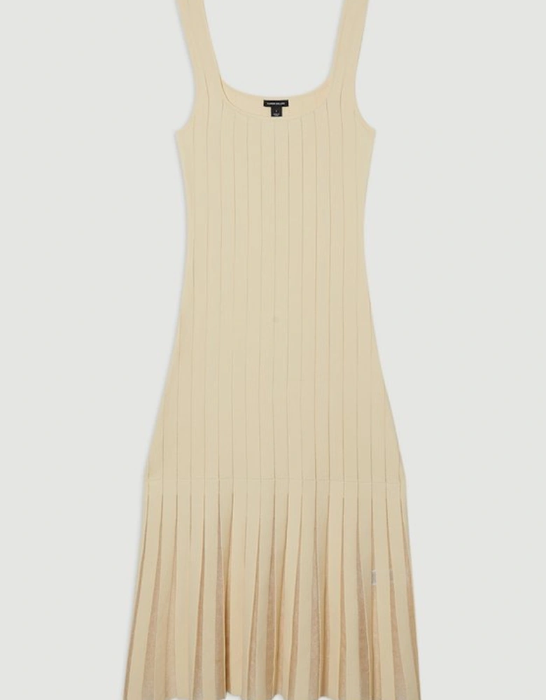 Compact Stretch Square Neck Knitted Flippy Dress