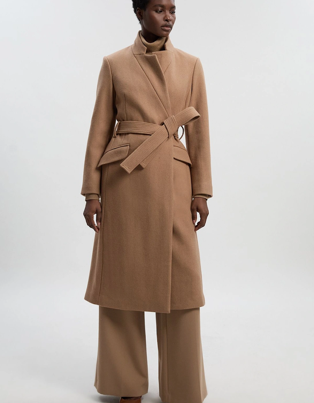 Wool Investment Notch Neck Tailored Midi Coat, 2 of 1