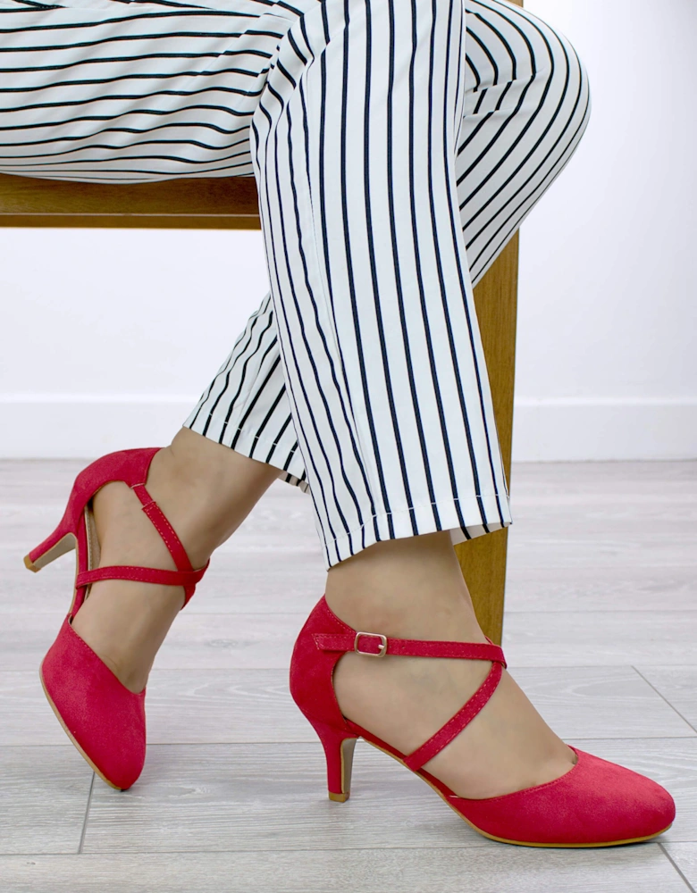 High  Heel Buckle Crossed  Strappy Heels