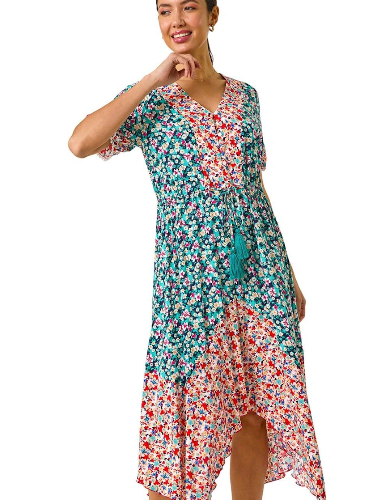 Floral Mix Print Midi Dress